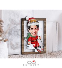 BK Gift Kişiye Özel Yeni Yıl Karikatürlü 3D Ahşap Tablo-4