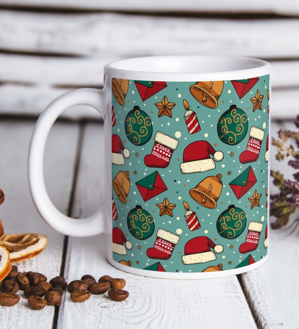 BK Gift Yılbaşı Tasarımlı Beyaz Kupa Bardak-14