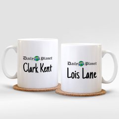 Kişiye Özel İkili Clark Kent & Lois Lane Beyaz Kupa Bardak