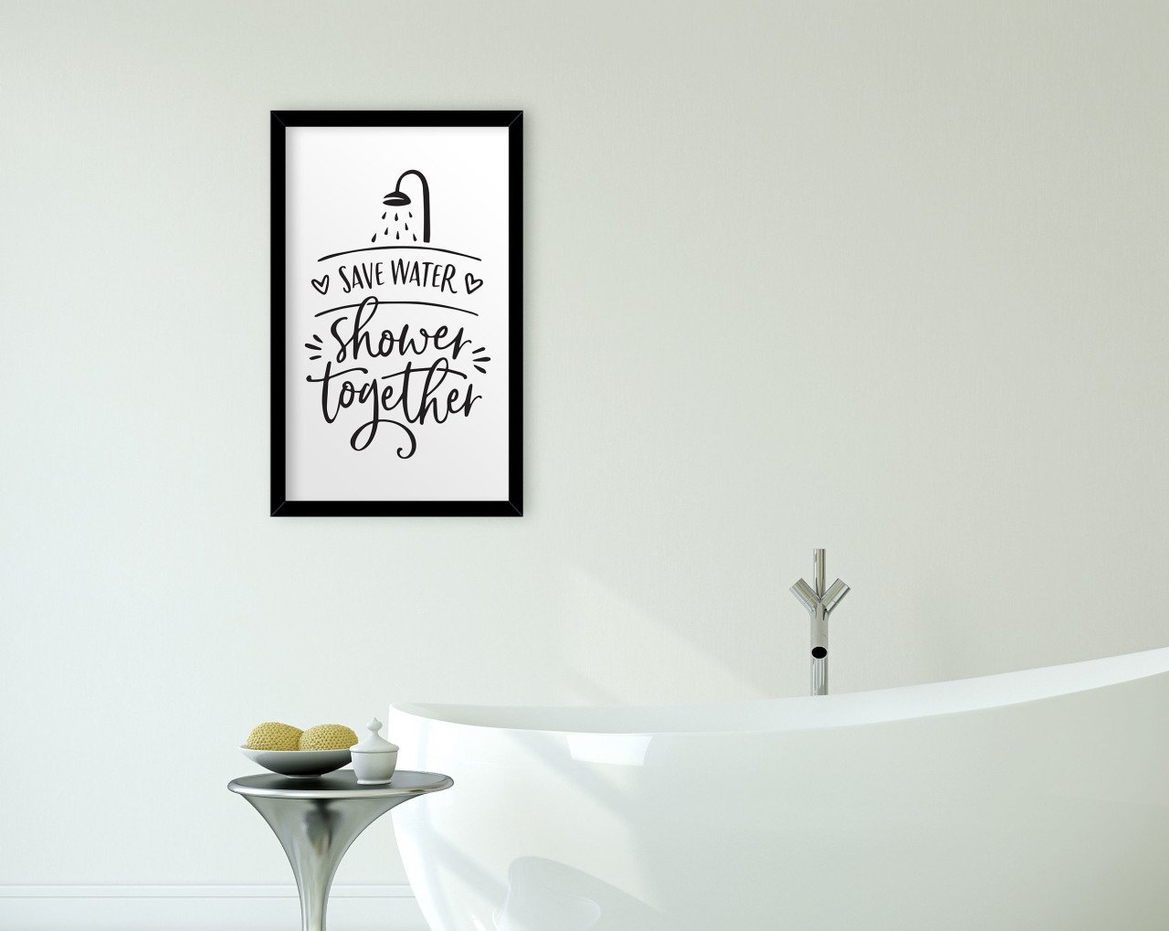 BK Home Banyo Dekoratif Ahşap Siyah Çerçeveli Tablo-24