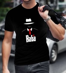 BK Home Godfather Baba Tasarımlı Siyah T-Shirt-17