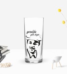 Kişiye Özel Renkli Baskılı Neşet Ertaş Tasarımlı Rakı Bardağı-2