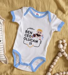 BK Kids Ben Ceo Olcam Tasarımlı Mavi Bebek Body Zıbın-1