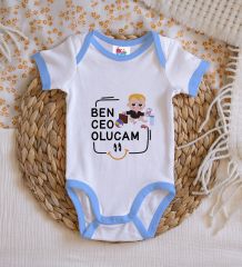 BK Kids Ben Ceo Olcam Tasarımlı Mavi Bebek Body Zıbın-1