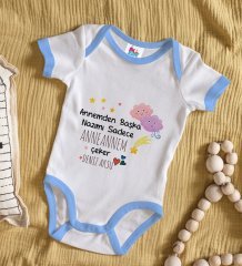 BK Kids Kişiye Özel Mavi Bebek Body Zıbın - Model 81