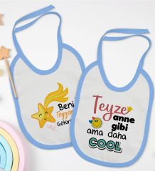 BK Kids Teyze Tasarımlı 2’li Mavi Mama Önlüğü-1