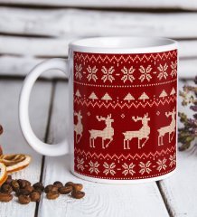 BK Gift Yılbaşı Tasarımlı Beyaz Kupa Bardak-13