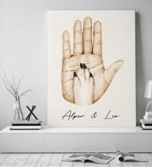 BK Gift Kişiye Özel İsimli El ve Pati Tasarımlı Renkli Kanvas Tablo-1 50x70, Ev Dekorasyonu, Arkadaşa Hediye