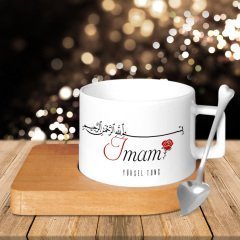 Kişiye Özel Mesleki İmam Ahşap Altlıklı Seramik Fincan - 2