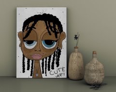 BK Home The Lazy People Collection Cute Girl Tasarımlı Kanvas Tablo 30x50cm-1
