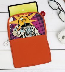 BK Gift Pop Art Tasarımlı Taşınabilir Koruyucu Tablet Kılıfı & Organizer Çanta - Turuncu-9
