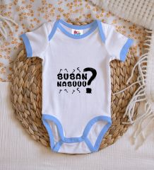 BK Kids Buban Nabüüü Tasarımlı Mavi Bebek Body Zıbın-1