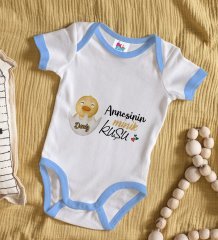 BK Kids Kişiye Özel Mavi Bebek Body Zıbın - Model 80