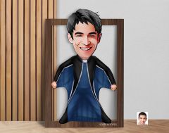 BK Gift Kişiye Özel Erkek Extreme Sport Karikatürlü 3D Ahşap Tablo-1, Sevgiliye Hediye, Arkadaşa Hediye, Doğum Günü Hediyesi