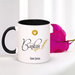 Kişiye Özel Mesleki Başkan Siyah Kupa Bardak - 003