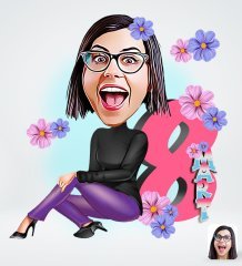 Kişiye Özel Kadınlar Günü Tasarımlı Dijital Karikatür-1