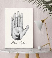 BK Gift Kişiye Özel İsimli Aile ve Pati Tasarımlı Siyah Beyaz Kanvas Tablo-2 30x50, Ev Dekorasyonu, Arkadaşa Hediye