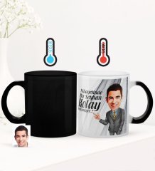 Kişiye Özel Kolay Yetişmiyor Karikatürlü Sihirli Cam Kupa Bardak - 2
