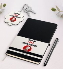 Kişiye Özel Beyin Cerrahı Siyah Defter Kalem Ve Anahtarlık Hediye Seti-2