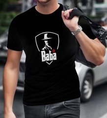 BK Home Godfather Baba Tasarımlı Siyah T-Shirt-15