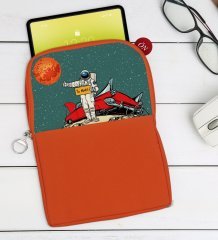 BK Gift Pop Art Tasarımlı Taşınabilir Koruyucu Tablet Kılıfı & Organizer Çanta - Turuncu-8