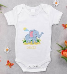 BK Kids Kişiye Özel Fotoğraflı Bebek Yastık ve Bebek Body Zıbın Hediye Seti - Model 16