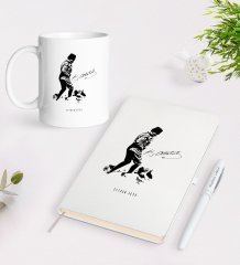 Kişiye Özel Atatürk Temalı Beyaz Defter Kalem Kupa Seti-16