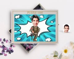 Kişiye Özel Asker Karikatürlü 1000 Parça Profesyonel Puzzle-2