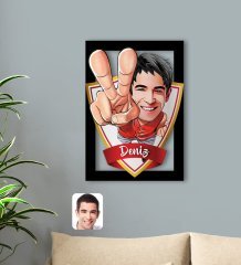 Kişiye Özel İsimli Erkek Karikatürlü 3D Ahşap Tablo-33