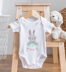 BK Kids Kişiye Özel Fotoğraflı Bebek Yastık ve Bebek Body Zıbın Hediye Seti - Model 15