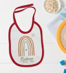 BK Kids Kişiye Özel Babam Tasarımlı Kırmızı Bebek Mama Önlüğü-1