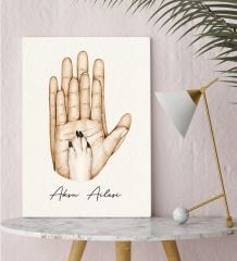 BK Gift Kişiye Özel İsimli Aile ve Pati Tasarımlı Renkli Kanvas Tablo-2 30x50, Ev Dekorasyonu, Arkadaşa Hediye