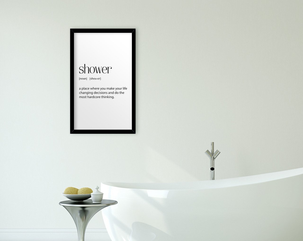 BK Home Banyo Dekoratif Ahşap Siyah Çerçeveli Tablo-20