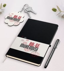 Kişiye Özel Ar-Ge Mühendisi Siyah Defter Kalem Ve Anahtarlık Hediye Seti-1