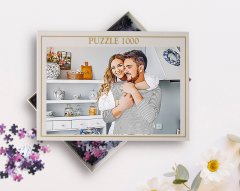Kişiye Özel Tam Boy Sevgililer Karikatürlü 1000 Parça Profesyonel Puzzle-1