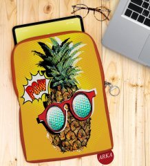 BK Gift Pop Art Tasarımlı Taşınabilir Koruyucu Tablet Kılıfı & Organizer Çanta - Turuncu-6