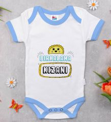 BK Kids Bırkalama Kızanı Tasarımlı Mavi Bebek Body Zıbın-1