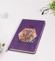 Kişiye Özel Gemi Tasarımlı Mor Termo Deri Defter Model 4