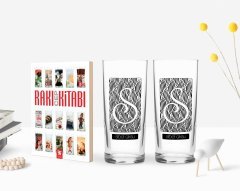 Kişiye Özel Renkli Baskılı İsimli İkili Rakı Bardağı ve Rakı Cep Kitabı Hediye Seti-20