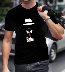 BK Home Godfather Baba Tasarımlı Siyah T-Shirt-11