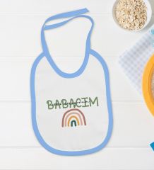 BK Kids Babacım Tasarımlı Mavi Bebek Body Zıbın ve Mama Önlüğü Hediye Seti-1
