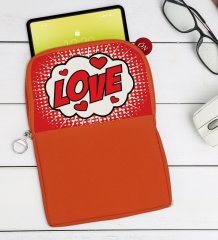 BK Gift Pop Art Tasarımlı Taşınabilir Koruyucu Tablet Kılıfı & Organizer Çanta - Turuncu-5