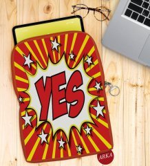 BK Gift Pop Art Tasarımlı Taşınabilir Koruyucu Tablet Kılıfı & Organizer Çanta - Turuncu-5