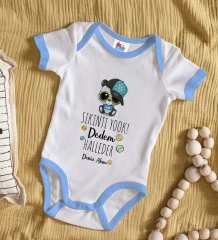 BK Kids Kişiye Özel Mavi Bebek Body Zıbın - Model 76