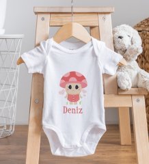 BK Kids Kişiye Özel Fotoğraflı Bebek Yastık ve Bebek Body Zıbın Hediye Seti - Model 13