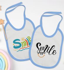 BK Kids Smile Tasarımlı 2’li Mavi Mama Önlüğü-1