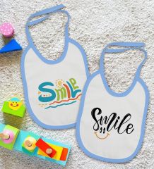 BK Kids Smile Tasarımlı 2’li Mavi Mama Önlüğü-1