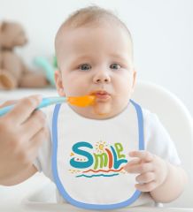 BK Kids Smile Tasarımlı 2’li Mavi Mama Önlüğü-1