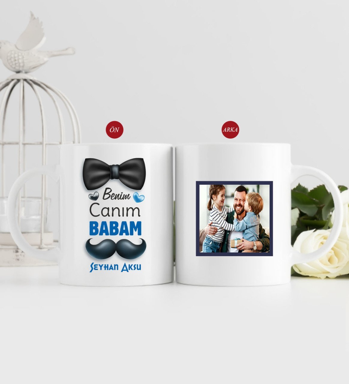Kişiye Özel Babalar Günü Hediyesi Fotoğraflı Kupa Bardak-94