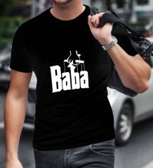 BK Home Godfather Baba Tasarımlı Siyah T-Shirt-5
